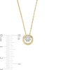 Thumbnail Image 3 of 1/8 CT. T.W. Multi-Diamond Circle Pendant in Sterling Silver with 10K Gold Plate