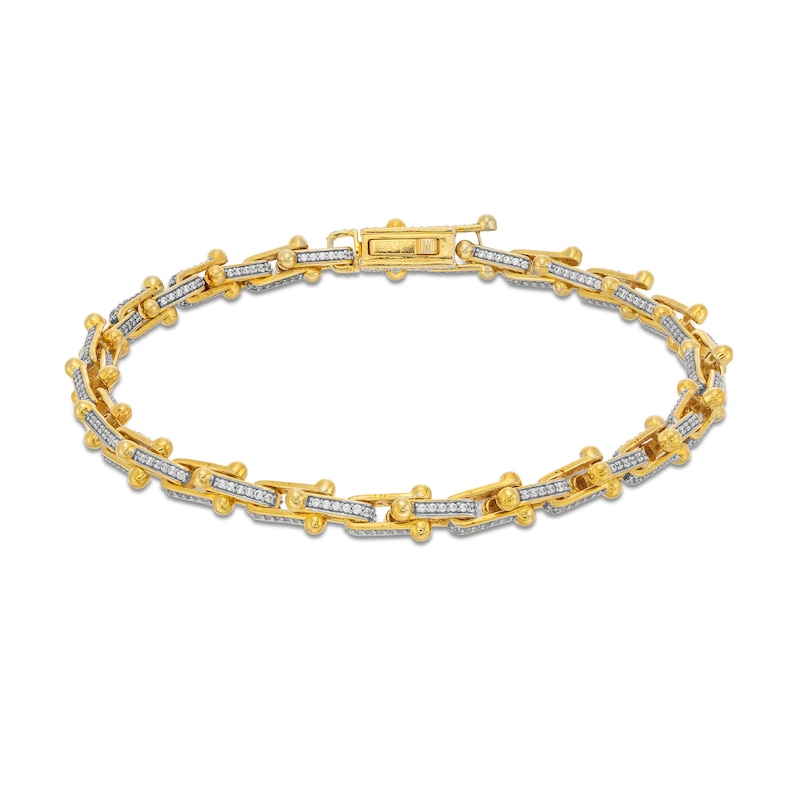 Main Image 1 of 2 CT. T.W. Diamond U-Link Chain Bracelet in Hollow 10K Gold - 8.5”