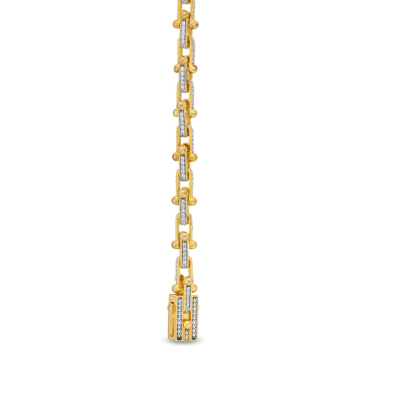 Main Image 3 of 2 CT. T.W. Diamond U-Link Chain Bracelet in Hollow 10K Gold - 8.5”