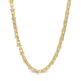 4-1/2 CT. T.W. Diamond U-Link Chain Necklace in Hollow 10K Gold - 20”