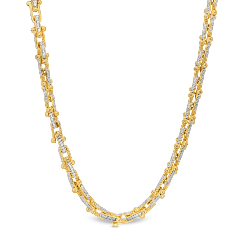 Main Image 1 of 4-1/2 CT. T.W. Diamond U-Link Chain Necklace in Hollow 10K Gold - 20”