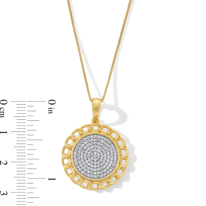 Main Image 2 of 1/2 CT. T.W. Multi-Diamond Chain Link Frame Pendant in 10K Gold - 22”