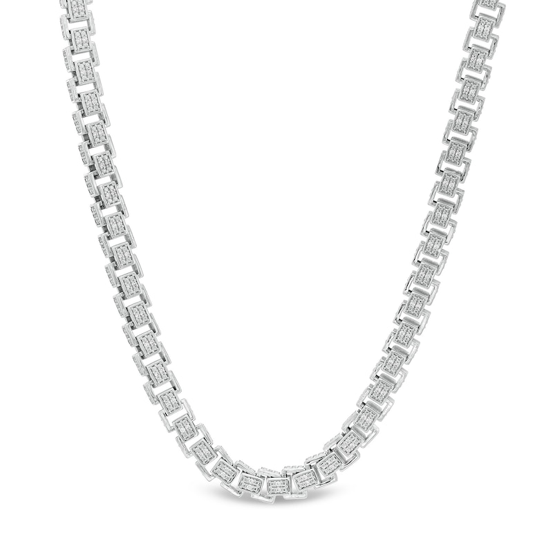 Main Image 1 of 2-3/8 CT. T.W. Multi-Diamond Link Necklace in Sterling Silver - 22”