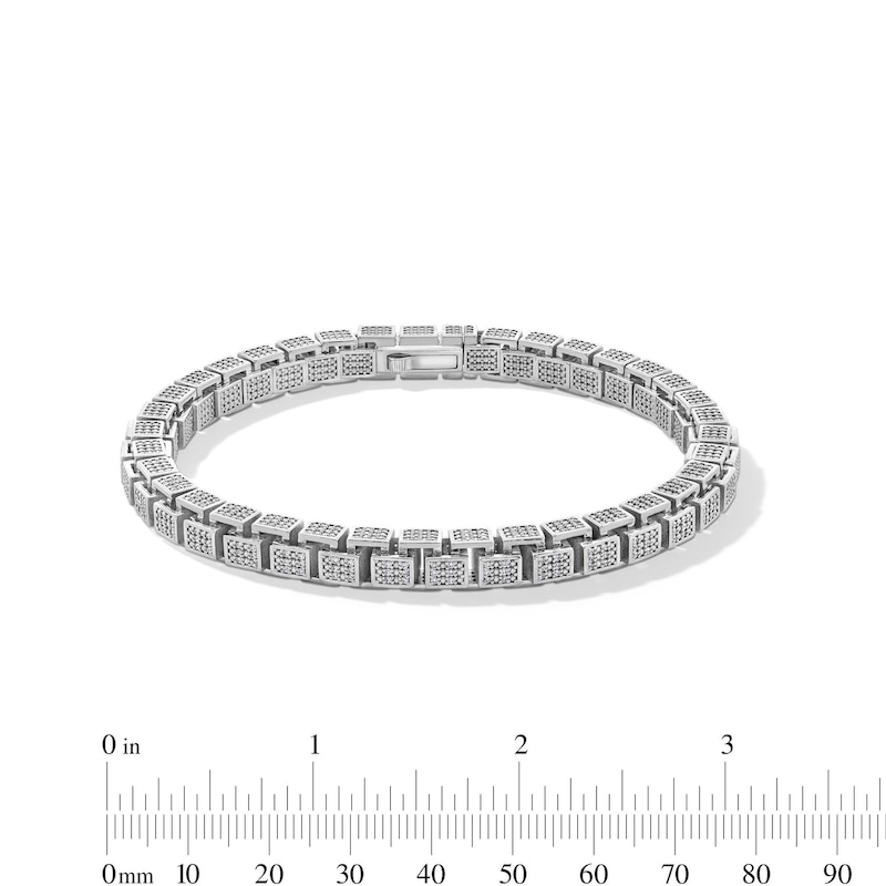 Main Image 4 of 1 CT. T.W. Multi-Diamond Link Bracelet in Sterling Silver - 8.5”