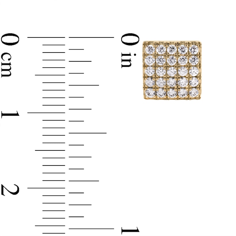 Main Image 3 of 1/2 CT. T.W. Square-Shaped Multi-Diamond Stud Earrings in 10K Gold