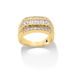 1-1/2 CT. T.W. Certified Lab-Created Diamond Triple Row Ring in 10K Gold (F/SI2)