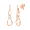 Thumbnail Image 1 of 1/20 CT. T.W. Diamond Infinity Twist Drop Earrings in 10K Rose Gold