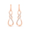 Thumbnail Image 3 of 1/20 CT. T.W. Diamond Infinity Twist Drop Earrings in 10K Rose Gold