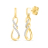 Thumbnail Image 1 of 1/20 CT. T.W. Diamond Infinity Twist Drop Earrings in 10K Gold