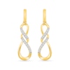 Thumbnail Image 3 of 1/20 CT. T.W. Diamond Infinity Twist Drop Earrings in 10K Gold