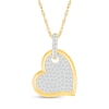 Thumbnail Image 1 of 1/4 CT. T.W. Multi-Diamond Tilted Heart Pendant in 10K Gold