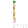 Thumbnail Image 2 of 5.0mm Princess-Cut Lab-Created Emerald Station Cuban Curb Chain Bracelet in Sterling Silver with 18K Gold Plate - 7.25&quot;