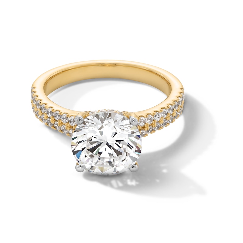 Main Image 1 of 3-1/2 CT. T.W. Certified Lab-Created Diamond Double Row Engagement Ring in 14K Gold (F/SI2)