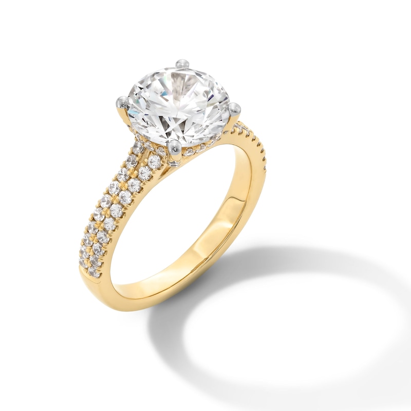 Main Image 2 of 3-1/2 CT. T.W. Certified Lab-Created Diamond Double Row Engagement Ring in 14K Gold (F/SI2)