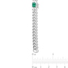 Thumbnail Image 3 of 5.0mm Princess-Cut Lab-Created Emerald Station Cuban Curb Chain Bracelet in Sterling Silver - 7.25&quot;