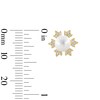 Thumbnail Image 3 of Freshwater Cultured Pearl and White Lab-Created Sapphire Snowflake Stud Earrings in Sterling Silver with 18K Gold Plate