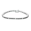 Thumbnail Image 1 of 3 CT. T.W. Black and White Diamond Station Line Bracelet in Sterling Silver and Black Rhodium