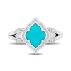 Thumbnail Image 4 of Enchanted Disney Jasmine Turquoise and 1/6 CT. T.W. Diamond Quatrefoil Frame Split Shank Ring in Sterling Silver