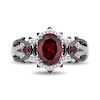 Thumbnail Image 4 of Enchanted Disney Villains Evil Queen Oval Garnet and 1/6 CT. T.W. Diamond Heart with Dagger Ring in Sterling Silver