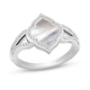 Thumbnail Image 1 of Enchanted Disney Jasmine Mother-of-Pearl and 1/5 CT. T.W. Diamond Quatrefoil Frame Split Shank Ring in Sterling Silver