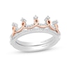 Thumbnail Image 0 of Enchanted Disney Majestic Princess 1/6 CT. T.W. Diamond Crown Two Piece Ring Set in Sterling Silver and 10K Rose Gold