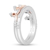 Thumbnail Image 2 of Enchanted Disney Majestic Princess 1/6 CT. T.W. Diamond Crown Two Piece Ring Set in Sterling Silver and 10K Rose Gold