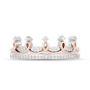 Thumbnail Image 2 of Enchanted Disney Majestic Princess 1/6 CT. T.W. Diamond Crown Two Piece Ring Set in Sterling Silver and 10K Rose Gold