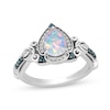 Thumbnail Image 1 of Enchanted Disney Cinderella Lab-Created Opal and London Blue Topaz with Diamond Frame Carriage Ring in Sterling Silver