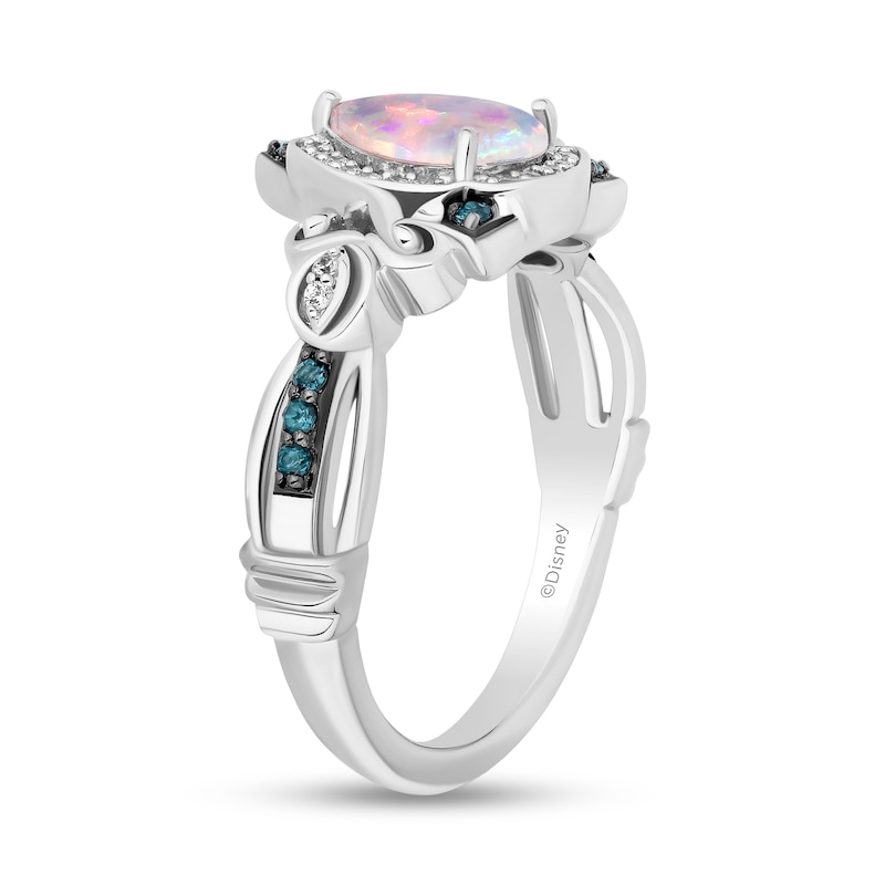 Main Image 2 of Enchanted Disney Cinderella Lab-Created Opal and London Blue Topaz with Diamond Frame Carriage Ring in Sterling Silver