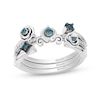 Thumbnail Image 1 of Enchanted Disney Cinderella London Blue Topaz and 1/15 CT. T.W. Diamond Three Piece Ring Set in Sterling Silver