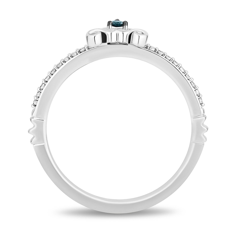 Main Image 4 of Enchanted Disney Cinderella London Blue Topaz and 1/15 CT. T.W. Diamond Three Piece Ring Set in Sterling Silver