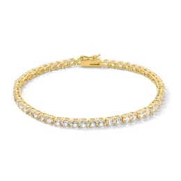 White Lab-Created Sapphire Tennis Bracelet in Sterling Silver with 18K Gold Plate - 7.25&quot;