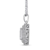 Thumbnail Image 1 of Emerald-Cut White Lab-Created Sapphire Double Octagon Frame Pendant in Sterling Silver