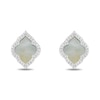 Thumbnail Image 1 of Enchanted Disney Jasmine Mother-of-Pearl and 1/6 CT. T.W. Diamond Quatrefoil Frame Stud Earrings in Sterling Silver