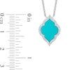 Thumbnail Image 3 of Enchanted Disney Jasmine Turquoise and 1/8 CT. T.W. Diamond Quatrefoil Frame Necklace in Sterling Silver