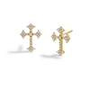 Thumbnail Image 1 of 1/4 CT. T.W. Diamond Gothic-Style Cross Stud Earrings in 10K Gold