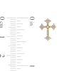 Thumbnail Image 3 of 1/4 CT. T.W. Diamond Gothic-Style Cross Stud Earrings in 10K Gold