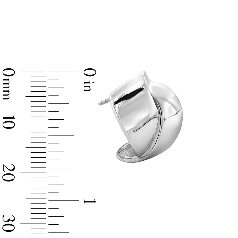 Main Image 2 of Crossover Curved Stud Earrings in Hollow Sterling Silver