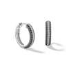 Thumbnail Image 1 of 1/3 CT. T.W. Black and White Diamond Triple Row Huggie Hoop Earrings in Sterling Silver