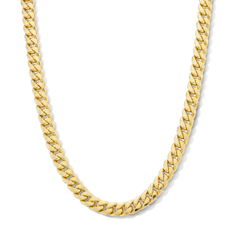 Main Image 1 of 9.0mm Miami Cuban Curb Chain Necklace in Semi-Solid 10K Gold - 24”