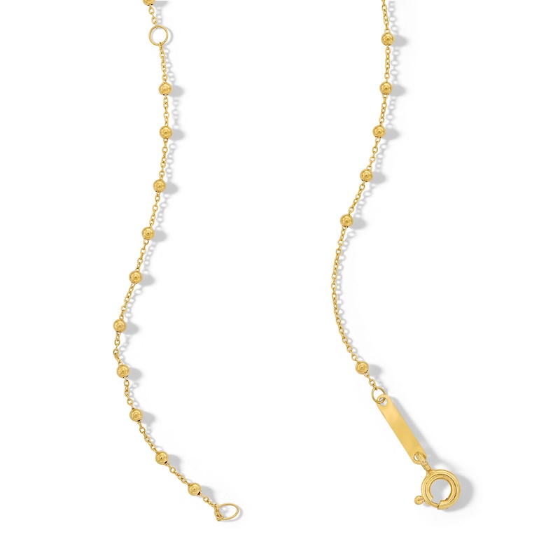 Main Image 3 of Diamond Accent Beaded Rosary Necklace in 10K Gold - 18.5&quot;