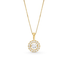 1 CT. T.W. Certified Lab-Created Diamond Circle Frame Pendant in 10K Gold (I/SI2)