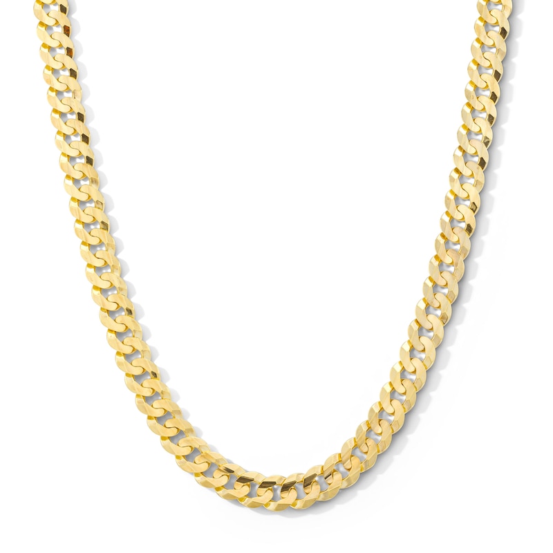 Main Image 1 of 9.5mm Concave Curb Chain Necklace in Solid 10K Gold - 22”