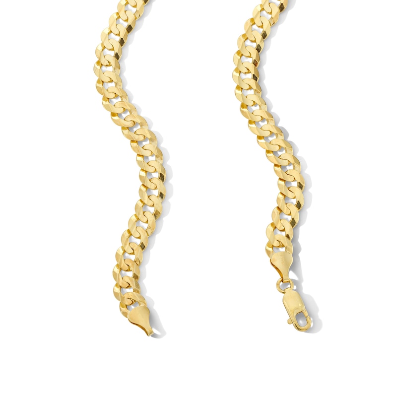 Main Image 2 of 9.5mm Concave Curb Chain Necklace in Solid 10K Gold - 22”