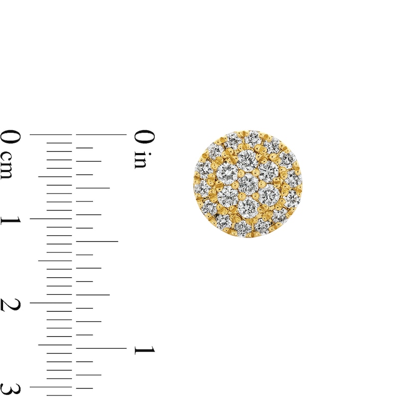 Main Image 3 of 1/4 CT. T.W. Multi-Diamond Frame Stud Earrings in 10K Gold