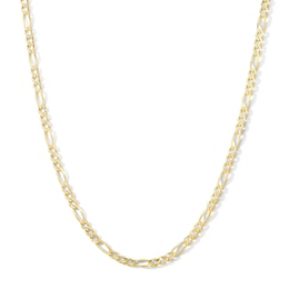 4.0mm Concave Figaro Chain Necklace in Solid 10K Gold - 24”