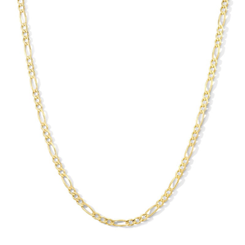 Main Image 1 of 4.0mm Concave Figaro Chain Necklace in Solid 10K Gold - 24”