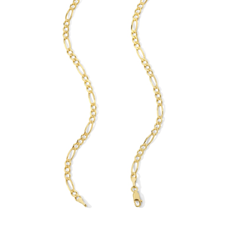 Main Image 2 of 4.0mm Concave Figaro Chain Necklace in Solid 10K Gold - 24”