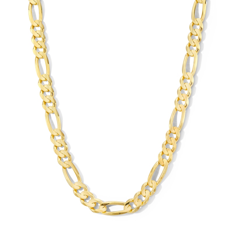 Main Image 1 of 9.5mm Concave Figaro Chain Necklace in Solid 10K Gold - 22”