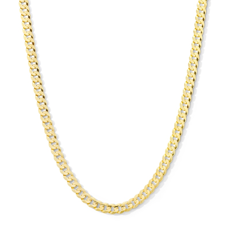 Main Image 1 of 6.9mm Concave Curb Chain Necklace in Solid 10K Gold - 20”